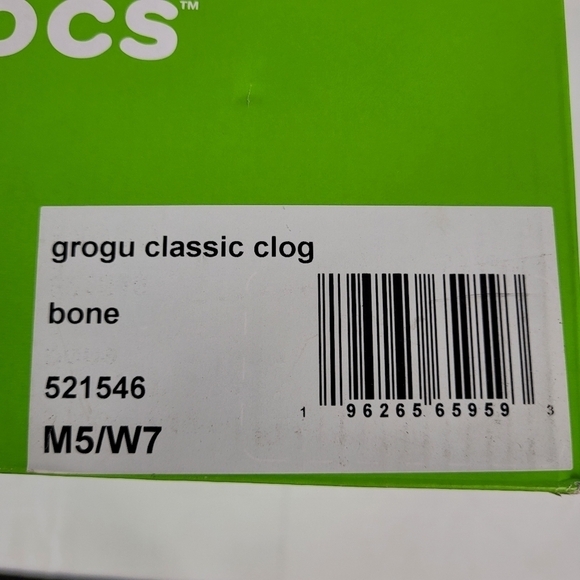 Star Wars Grogu Crocs Unisex Classic Clog Bone Sz M5/W7 \